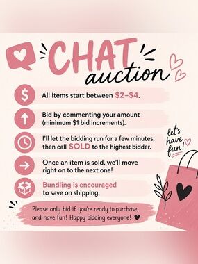 Pink Chat Auction Rules Wall Art Print